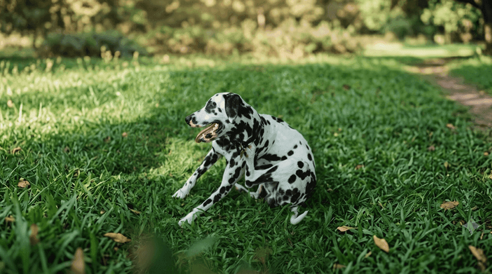 Dalmatian on the Grass